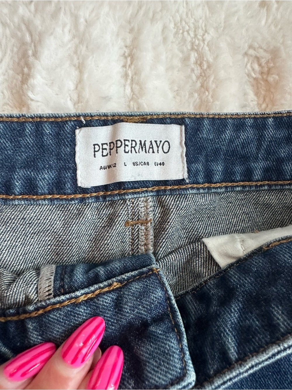 Peppermayo Maysa Low Rise Mini Skirt in Dark Blue Size 8 - Picture 5 of 7